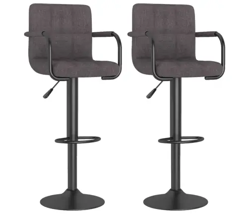 Bāra Krēsli, 2 Gab., Pelēkbrūns Audums Vidaxl