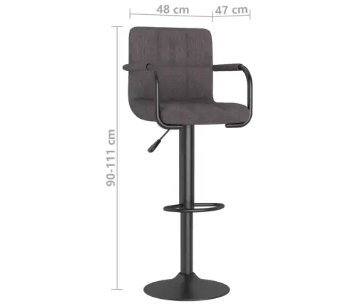 Bāra Krēsli, 2 Gab., Pelēkbrūns Audums Vidaxl