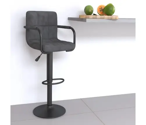 Bāra Krēsls, Tumši Pelēks Samts Vidaxl