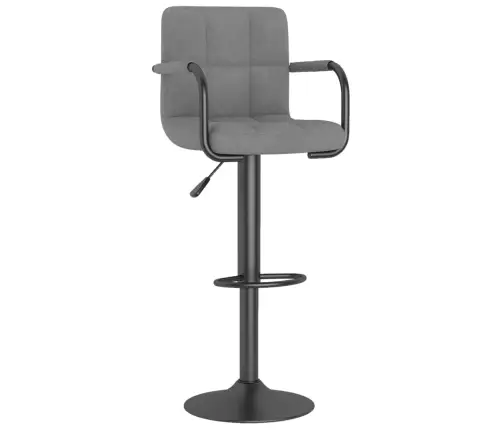 Baro Taburetės, 2Vnt., Šviesiai Pilkos Spalvos, Aksomas