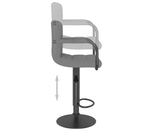 Baro Taburetės, 2Vnt., Šviesiai Pilkos Spalvos, Aksomas