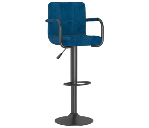 Baro Taburetės, 2Vnt., Mėlynos Spalvos, Aksomas