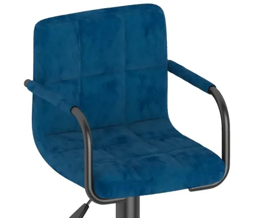 Baro Taburetės, 2Vnt., Mėlynos Spalvos, Aksomas