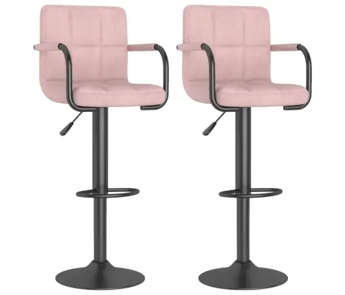 Bāra Krēsli, 2 Gab., Rozā Samts Vidaxl