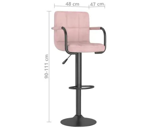 Bāra Krēsli, 2 Gab., Rozā Samts Vidaxl