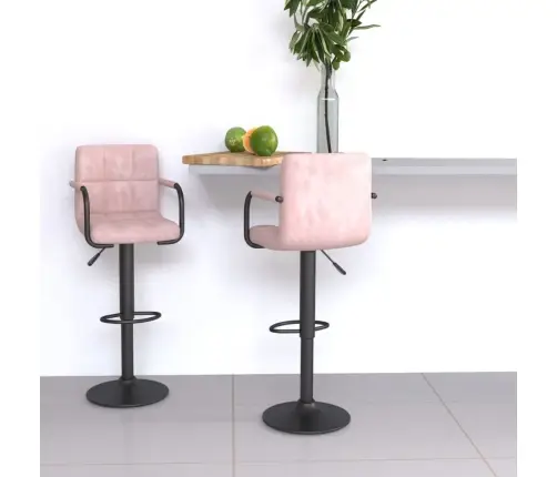 Bāra Krēsli, 2 Gab., Rozā Samts Vidaxl