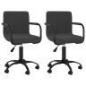Pasukamos Valgomojo Kėdės, 2Vnt., Juodos Spalvos, Aksomas