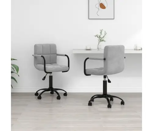 Pööratavad Söögitoolid 2 Tk, Helehall, Samet