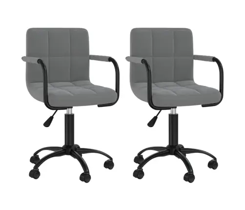 Pasukamos Valgomojo Kėdės, 2Vnt., Tamsiai Pilkos, Aksomas