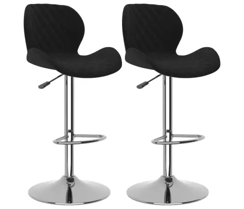 Bāra Krēsli, 2 Gab., Melns Samts Vidaxl
