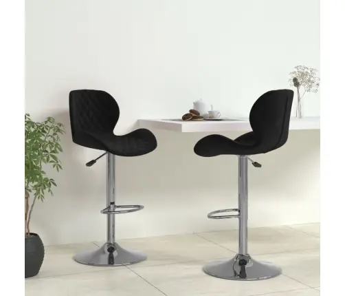 Bāra Krēsli, 2 Gab., Melns Samts Vidaxl