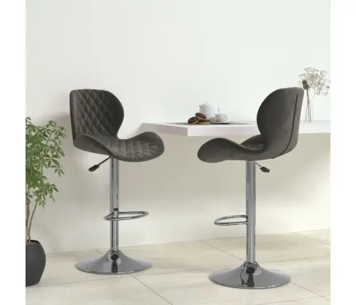 Bāra Krēsli, 2 Gab., Tumši Pelēks Samts Vidaxl