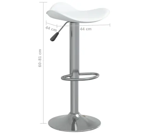 Baro Taburetė, Balta, Chromuotas Plienas Ir Dirbtinė Oda
