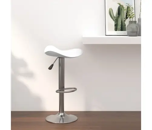 Baro Taburetė, Balta, Chromuotas Plienas Ir Dirbtinė Oda