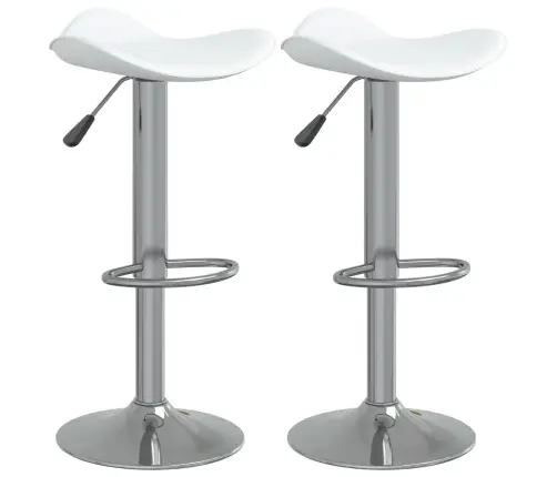 Bāra Krēsli, 2 Gab., Balti, Hromēts Tērauds, Mākslīgā Āda Vidaxl