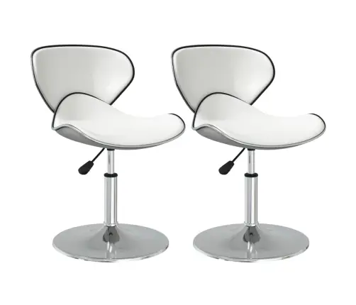 Virtuves Krēsli, 2 Gab., Balta Mākslīgā Āda Vidaxl