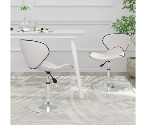 Virtuves Krēsli, 2 Gab., Balta Mākslīgā Āda Vidaxl