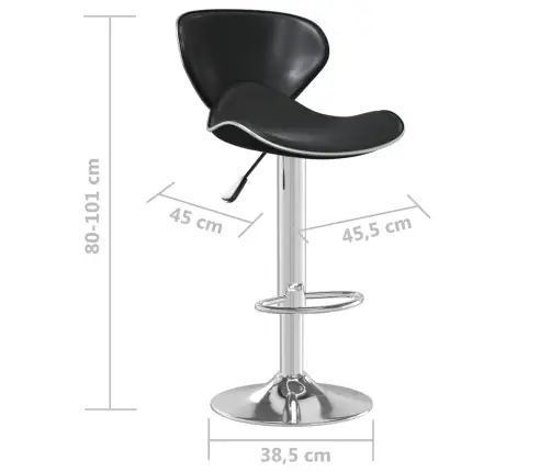 Bāra Krēsls, Melna Mākslīgā Āda Vidaxl