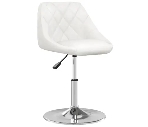 Virtuves Krēsls, Balta Mākslīgā Āda Vidaxl