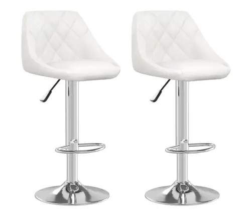 Bāra Krēsli, 2 Gab., Balta Mākslīgā Āda Vidaxl