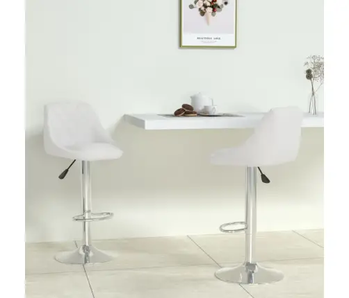 Bāra Krēsli, 2 Gab., Balta Mākslīgā Āda Vidaxl