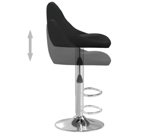 Bāra Krēsli, 2 Gab., Melna Mākslīgā Āda Vidaxl