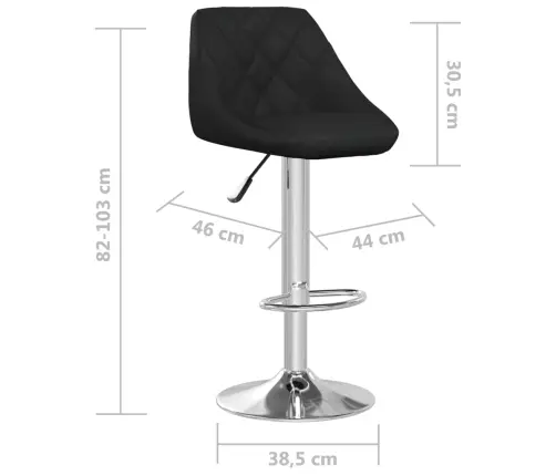 Bāra Krēsli, 2 Gab., Melna Mākslīgā Āda Vidaxl