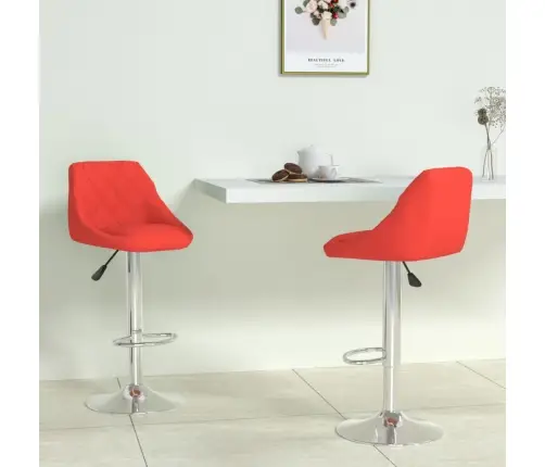 Bāra Krēsli, 2 Gab., Sarkana Mākslīgā Āda Vidaxl
