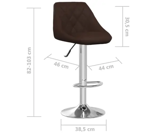 Baro Taburetės, 2 Vnt., Rudos Spalvos, Dirbtinė Oda
