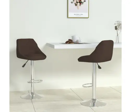 Baro Taburetės, 2 Vnt., Rudos Spalvos, Dirbtinė Oda