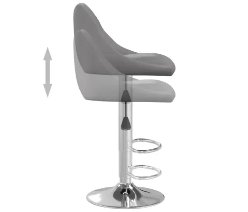 Bāra Krēsli, 2 Gab., Pelēka Mākslīgā Āda Vidaxl