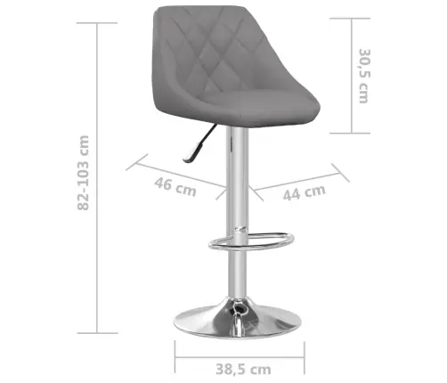 Bāra Krēsli, 2 Gab., Pelēka Mākslīgā Āda Vidaxl