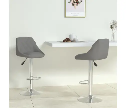 Bāra Krēsli, 2 Gab., Pelēka Mākslīgā Āda Vidaxl