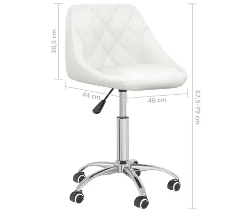 Grozāms Biroja Krēsls, Balta Mākslīgā Āda Vidaxl