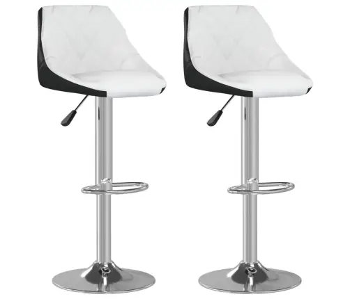 Baro Taburetės, 2Vnt., Baltos Ir Juodos Spalvos, Dirbtinė Oda