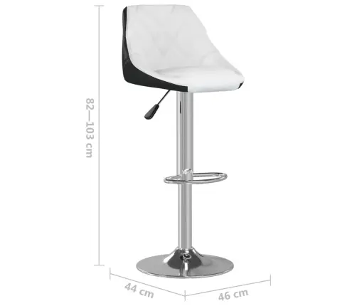 Baro Taburetės, 2Vnt., Baltos Ir Juodos Spalvos, Dirbtinė Oda