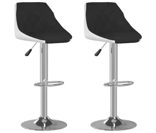 Bāra Krēsli, 2 Gab., Melna Un Balta Mākslīgā Āda Vidaxl