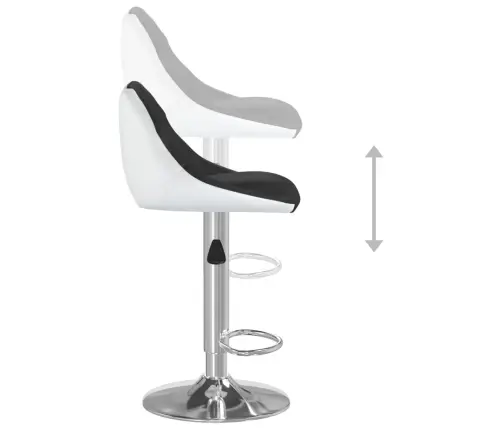 Bāra Krēsli, 2 Gab., Melna Un Balta Mākslīgā Āda Vidaxl