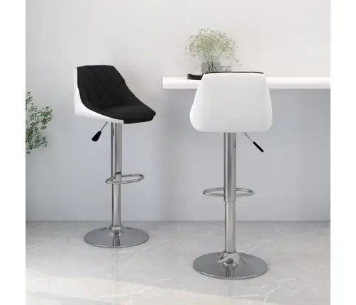 Bāra Krēsli, 2 Gab., Melna Un Balta Mākslīgā Āda Vidaxl