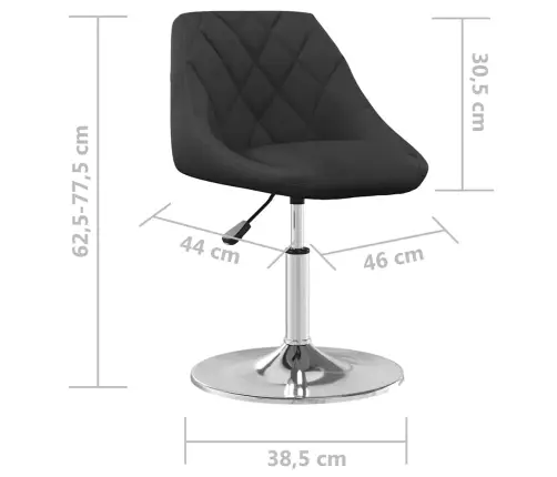 Grozāmi Virtuves Krēsli, 2 Gab., Melns Samts Vidaxl