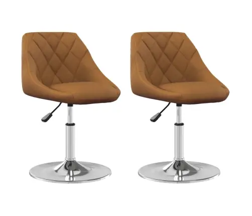 Pasukamos Valgomojo Kėdės, 2Vnt., Rudos Spalvos, Aksomas