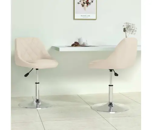 Pööratavad Söögitoolid 2 Tk, Kreemjas, Samet