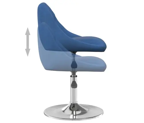 Pasukamos Valgomojo Kėdės, 2Vnt., Mėlynos Spalvos, Aksomas