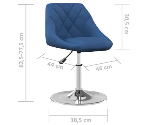 Pasukamos Valgomojo Kėdės, 2Vnt., Mėlynos Spalvos, Aksomas