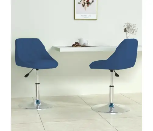 Pasukamos Valgomojo Kėdės, 2Vnt., Mėlynos Spalvos, Aksomas