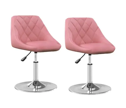 Grozāmi Virtuves Krēsli, 2 Gab., Rozā Samts Vidaxl