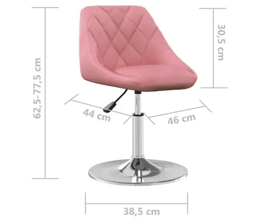 Grozāmi Virtuves Krēsli, 2 Gab., Rozā Samts Vidaxl