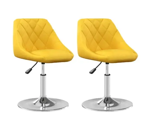 Grozāmi Virtuves Krēsli, 2 Gab., Sinepju Dzeltens Samts Vidaxl