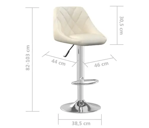 Bāra Krēsls, Krēmkrāsas Samts Vidaxl
