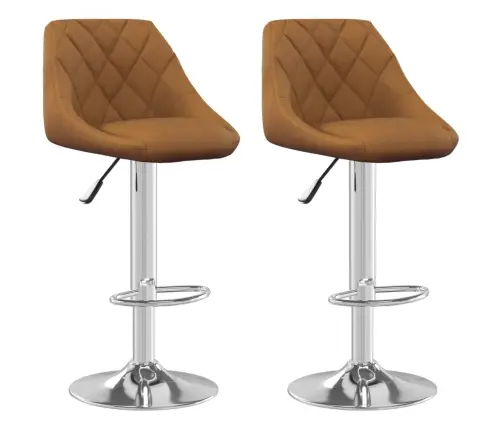 Bāra Krēsli, 2 Gab., Brūns Samts Vidaxl